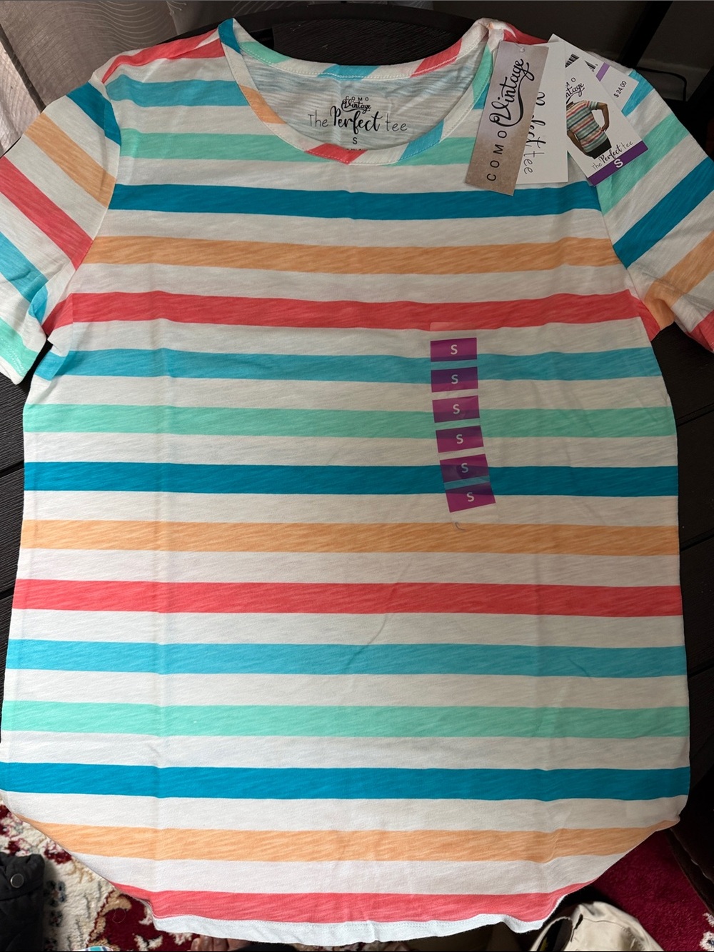 NWT Como Vintage The Perfect Tee Size Small or Large Stripes